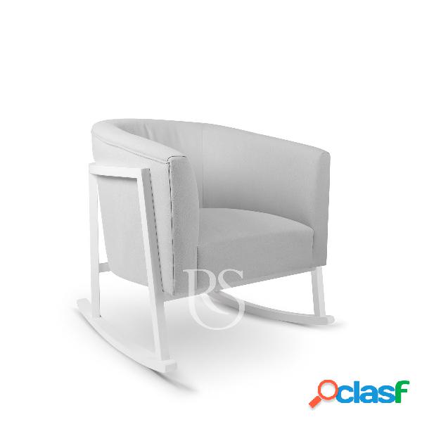 Poltrona Rocking Seat Cruz Rocker Stone Grey/White Legs