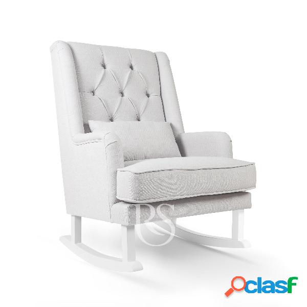 Poltrona Rocking Seat Royal Rocker Silver Grey/White Legs