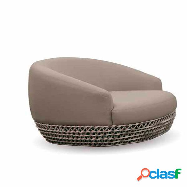 Poltrona design da esterno in tessuto colore tortora cm
