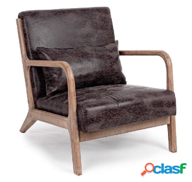Poltrona moderna in tessuto struttura in legno colore