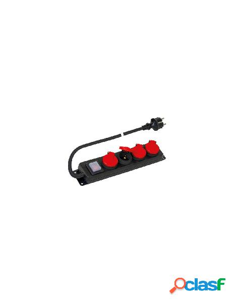 Poly pool - multipresa tavolo poly pool pp2508 nero e rosso