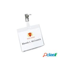 Portabadge - PVC - clip in metallo - 6 x 9 cm - Durable -