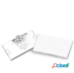 Portabadge con clip e spilla - 6,5 x 3 cm - Lebez (unit