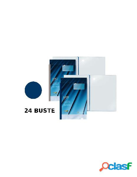 Portalistini 24 buste misura 22x30 cm colore blu con