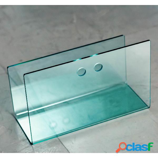 Portariviste in vetro curvato Living 45x20xh30 cm spessore 8