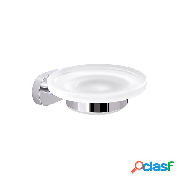 Portasapone a parete Gedy Bernina in vetro e acciaio inox