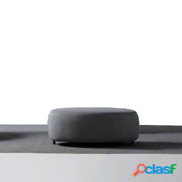 Pouf moderno in tessuto grigio base in metallo per esterno o