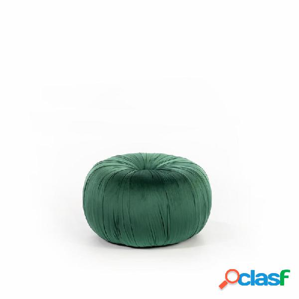 Pouf rotondo moderno rivestito in velluto cm Ø 36x30h -