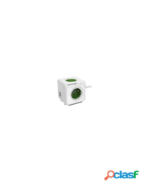 Powercube - powercube plug extended usb 1.5m green