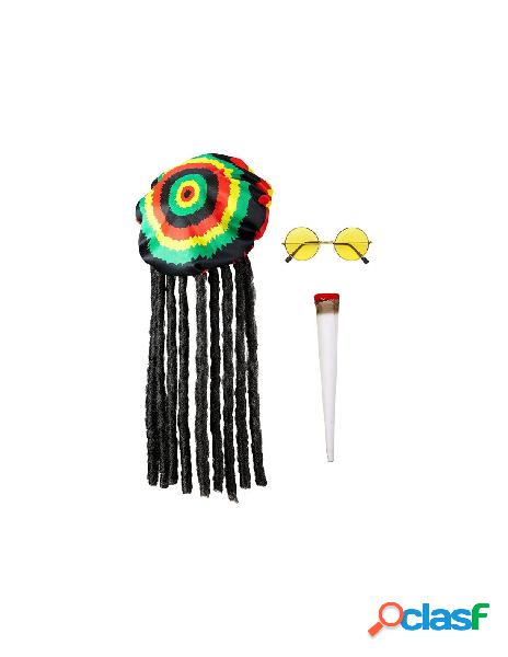 Rastafari (cappello con dreadlocks, occhiali, spinello)