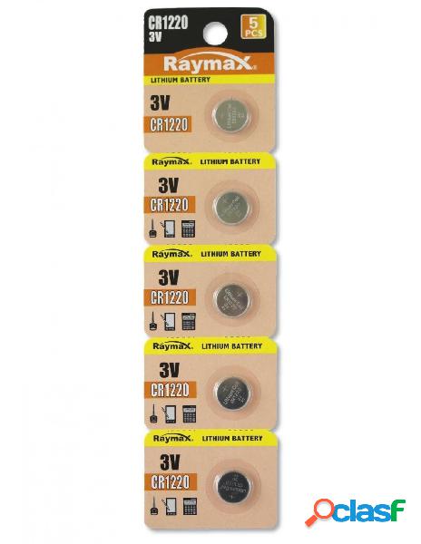 Raymax batteries - batterie a bottone litio cr1220 (set 5
