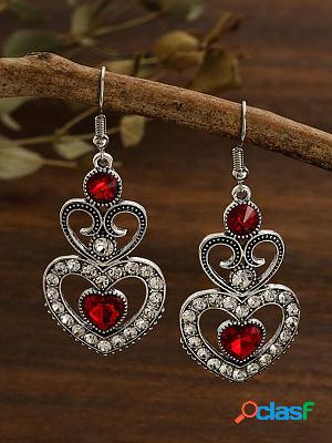 Retro Heart-shaped Earrings Full Of Earrings