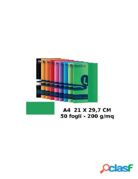 Risma luce confezione 50 fogli 200 gr a4 verde