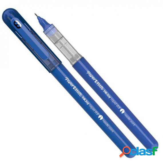 Roller liquid stick con cappuccio punta 0.50mm blu Papermate