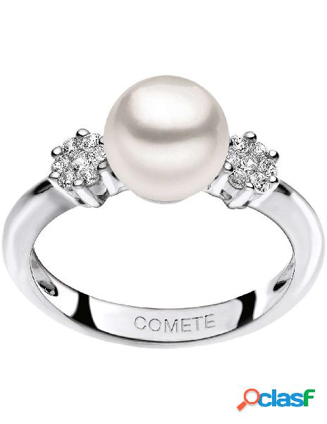 SALDI Anello COMETE GIOIELLI oro bianco con perla e diamanti
