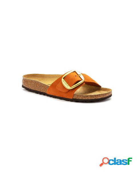 Sandalo Madrid color mattone in pelle nabuk con fascetta e