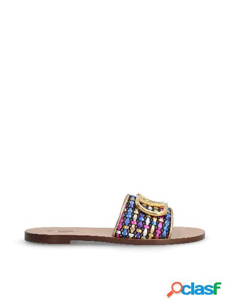 Sandalo Slider In Pelle