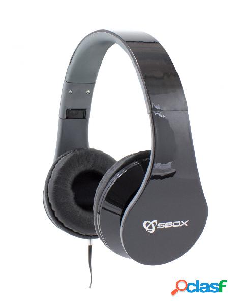 Sbox - cuffie stereo pieghevoli con microfono hs-501b nero