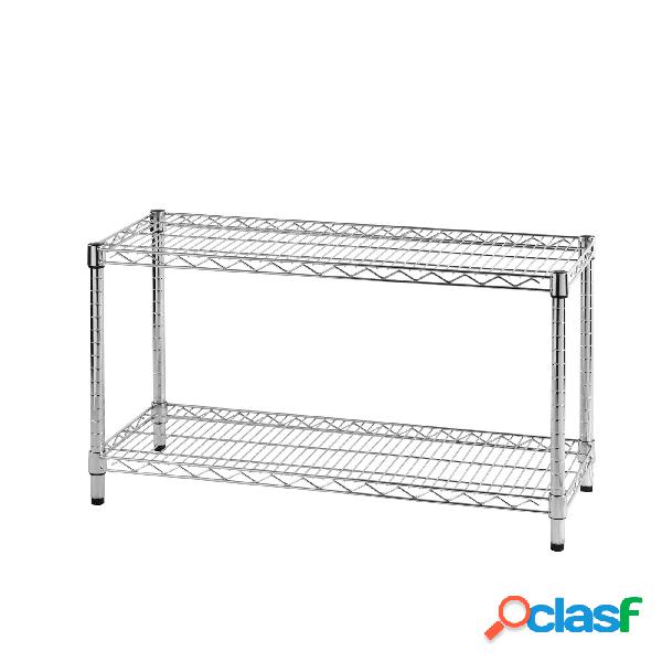 Scaffale cromato con 2 ripiani cromato in kit 35x90xh50 cm