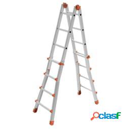 Scala telescopica Squadra - 8+8 gradini - alluminio -