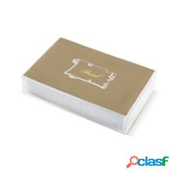 Scatola 100 biglietti bianchi - 240 gr - Bristol - bianco -