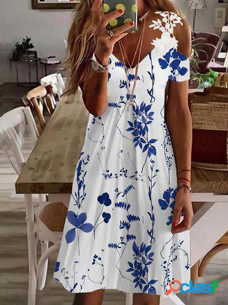 Sciolto Jersey Scollo a V Casuale Abito