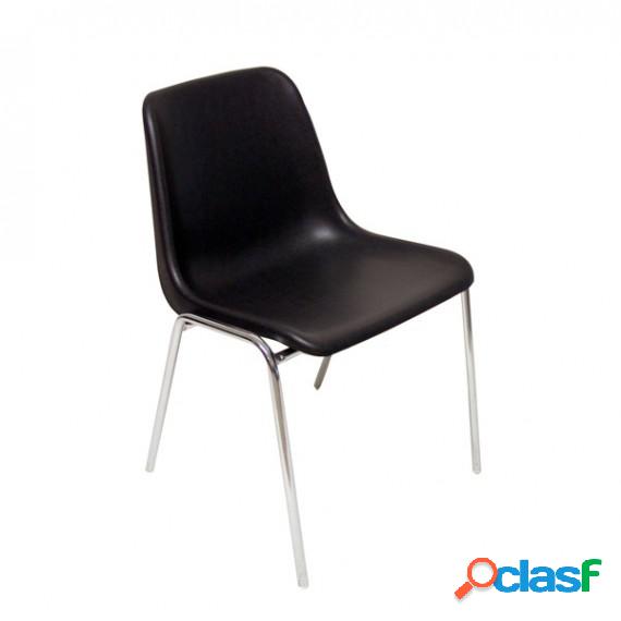 Sedia attesa Esse - senza braccioli - acciaio/PPL - nero -