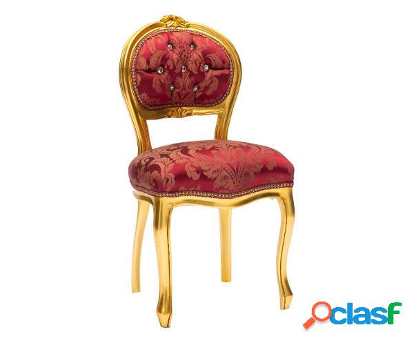 Sedia poltrona da camera o salotto in legno color oro e