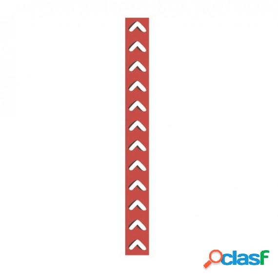 Segnale autoadesivo per pavimenti - 100x10 cm - fondo rosso