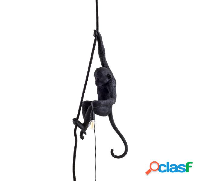 Seletti Monkey Lampada Nera - Con corda Outdoor