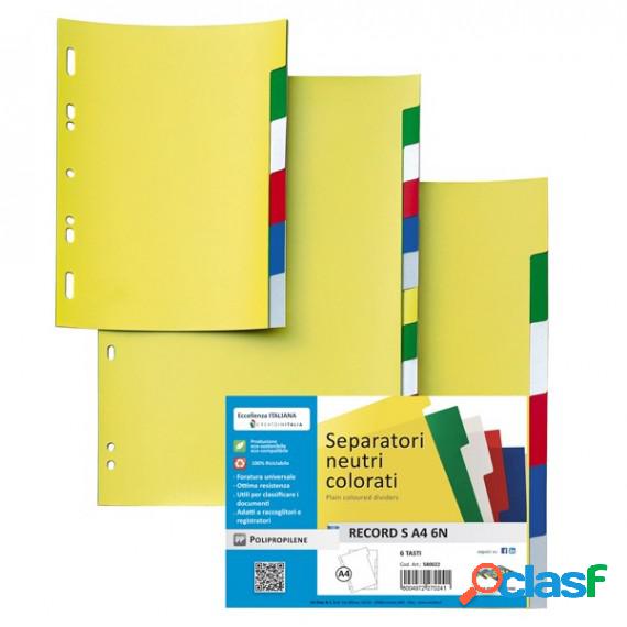 Separatore Record S - 12 tasti - PP - 21 x 29,7 cm - A4 -