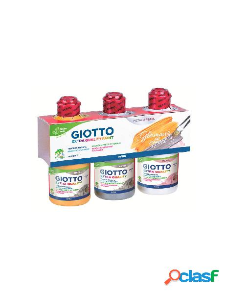 Set 3 tempere metallizzate oro/argento/bianco