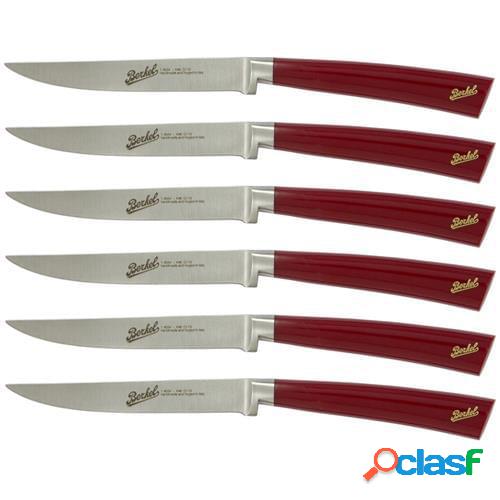 Set 6 coltelli bistecca cm 11 linea Elegance rosso di Berkel