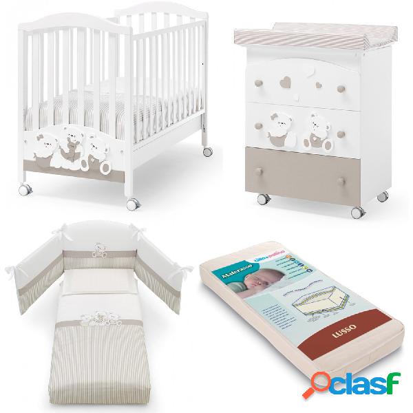 Set Erbesi Mirtillo Bianco/Tortora