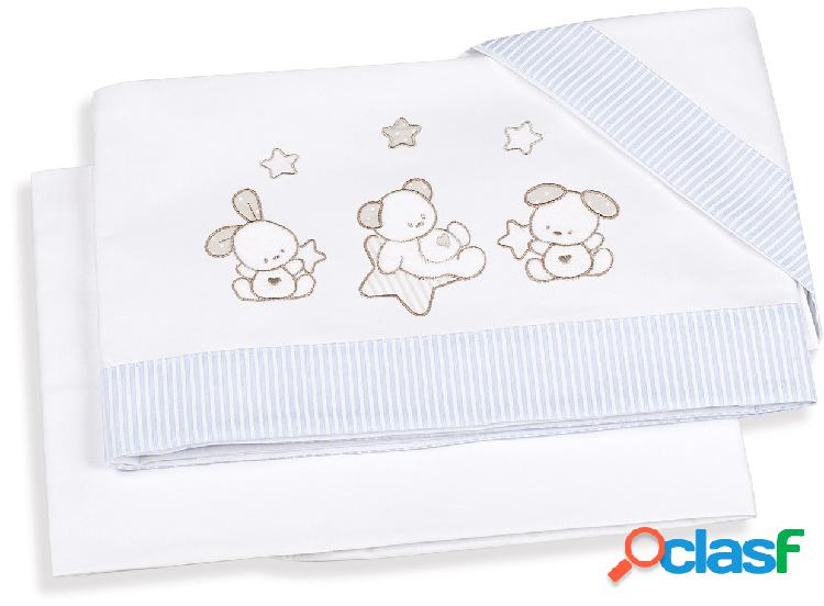 Set Lenzuola 3 pz Italbaby Sweet Stars Azzurro