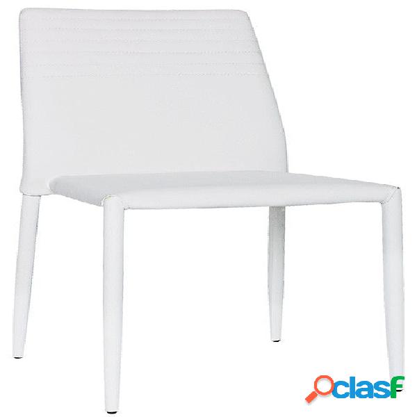 Set da 2 Sedia bianca in ecopelle e metallo per cucina bar