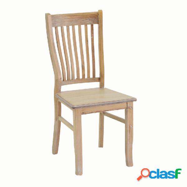 Set da 2 Sedia classica country in legno finitura naturale