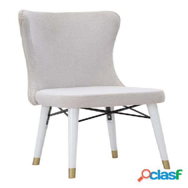 Set da 2 Sedia moderna in tessuto fantasia colore crema