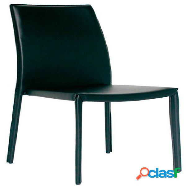 Set da 2 Sedia rivestita in ecopelle nero per cucina e