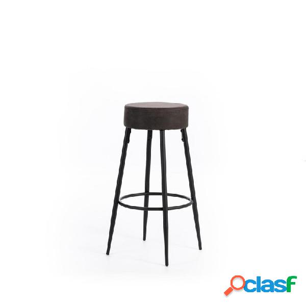 Set da 2 Sgabello da bar tondo seduta in tessuto effetto
