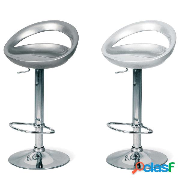 Set da 2 Sgabello moderno regolabile in metallo e abs cm Ø