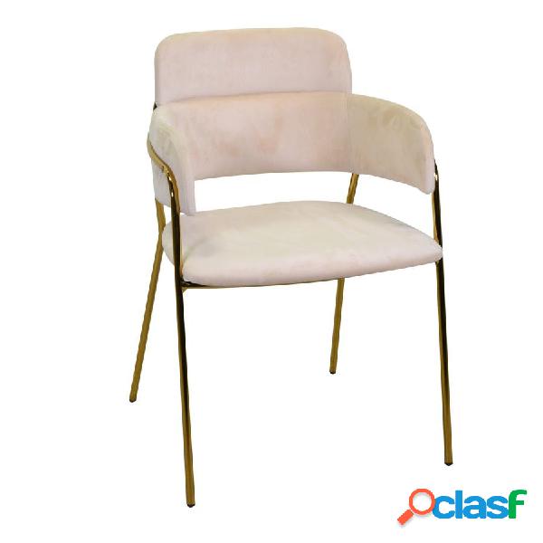 Set da 2 poltroncina struttura in metallo dorato