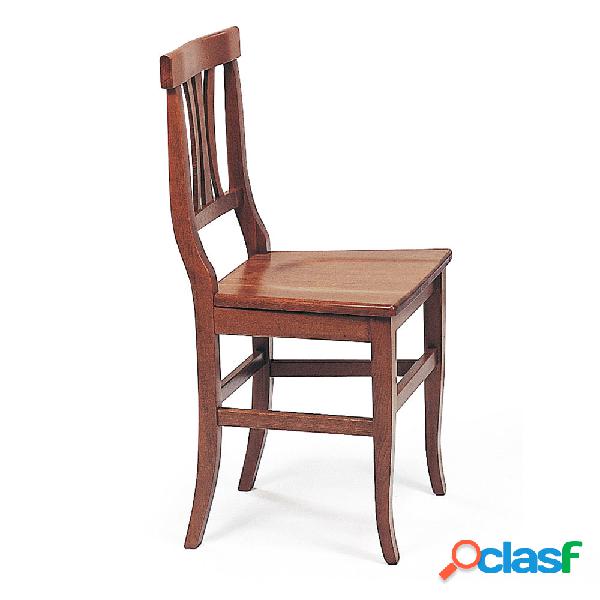 Set da 2 sedia classica seduta in legno massello colore noce