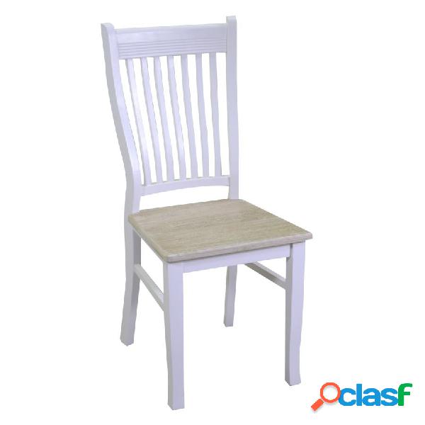 Set da 2 sedia stile country in legno colore bianco e
