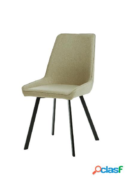 Set da 4 Sedia living imbottita rivestita in tessuto gambe