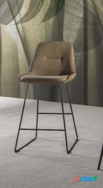 Set da 4 Sgabello design moderno base a slitta in metallo