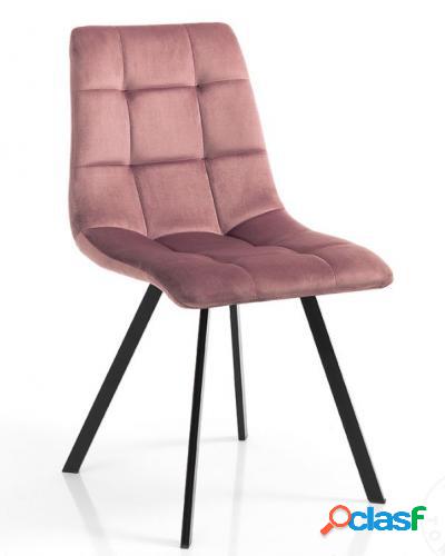 Set da 4 sedia moderna per salotto in tessuto effetto