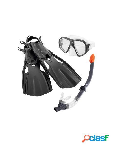 Set maschera, boccaglio e pinne reef rider