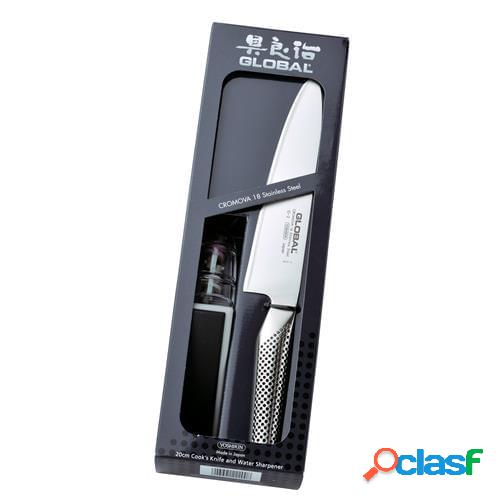 Set starter kit con coltello da cuoco cm 20 e affilacoltelli