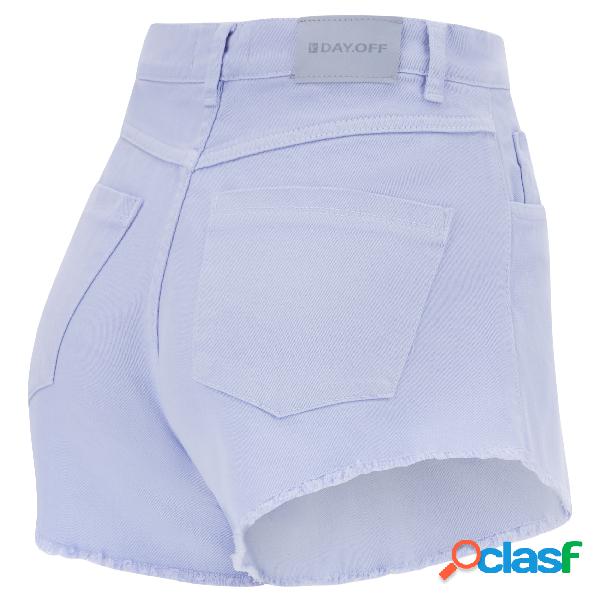 Shorts fondo sfrangiato denim colorato tinto in capo